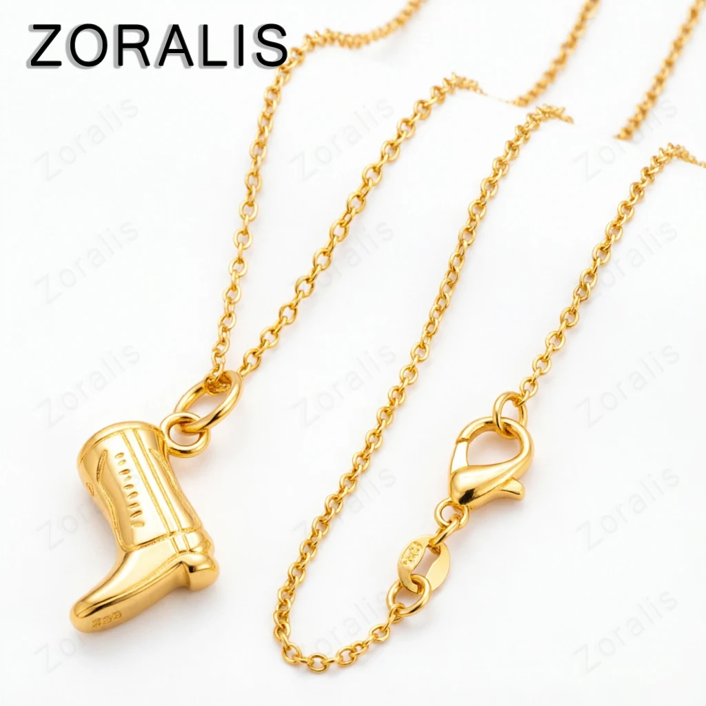 18K Gold Boots Pendant Necklace For Women necklaces Lady Fashion Party Birthday Wedding Banquet Jewelry Gifts