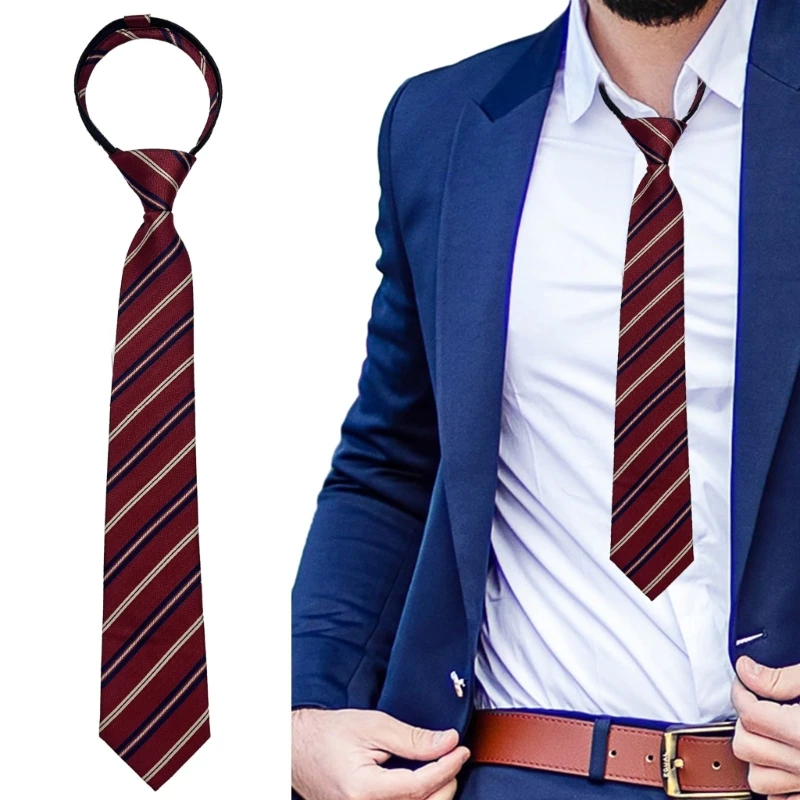 Fashion Neckties for Students Zipper/Elastic Band/Self Tie Type Necktie British Style Girl Boys Uniform Accessories