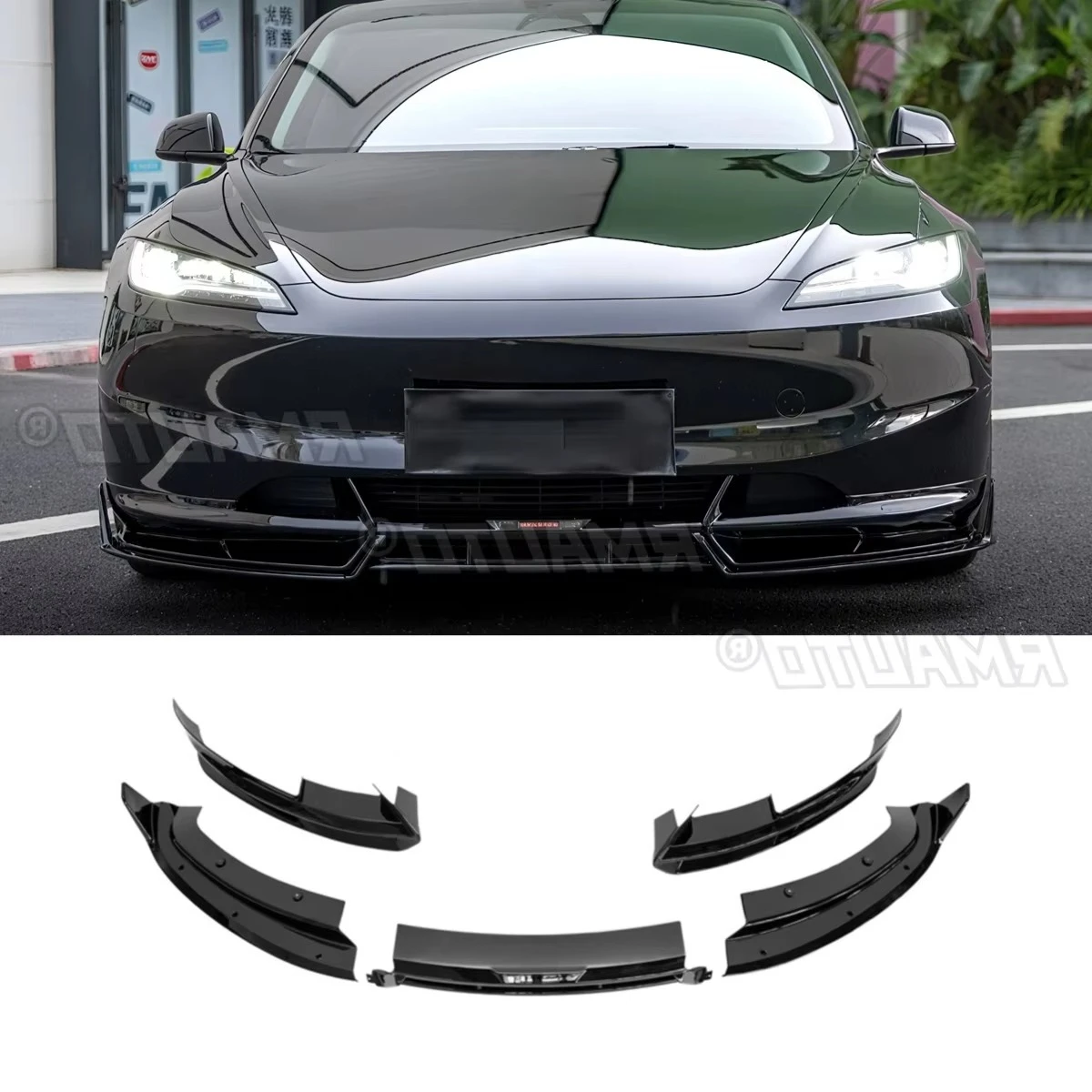 

Для Tesla Model 3 2024 + автомобильный передний бампер, спойлер, диффузор для губ, модификация, защита бампера, защитная крышка, тюнинговая часть