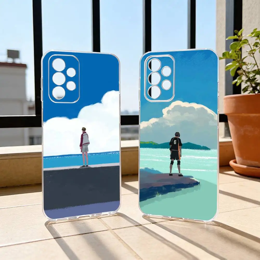 

Alone by the Sea Phone Case Transparent Silicone Soft For Samsung S25,S24,S21,S22,S23,S30,Ultra,S20,Plus,Fe