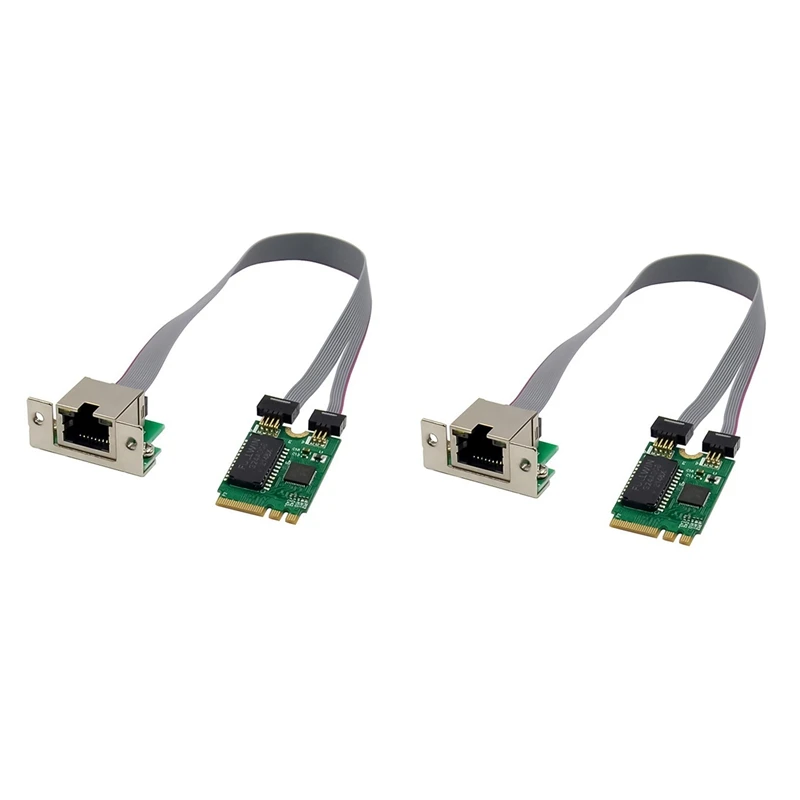 2X Mini PCIE Network Card M.2 A+E To RTL8111F Gigabit Ethernet Card Single Port RJ45 Ethernet Network Card