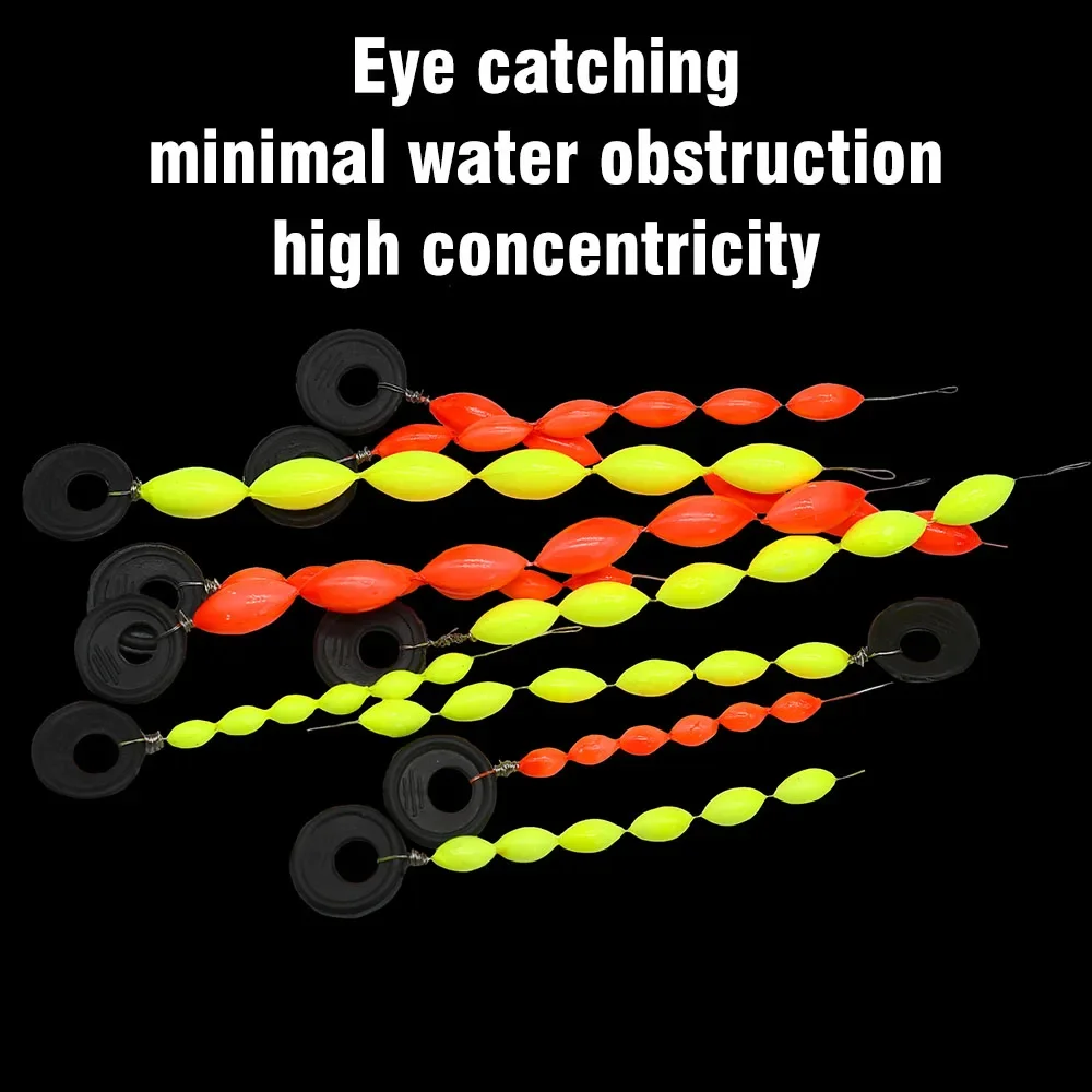 12 مجموعات/72 قطعة المطاط الصيد بوبر سدادة مجموعة 6 في 1 أصفر أحمر البيضاوي الفضاء الفاصوليا يطفو لتزوير الصيد اكسسوارات