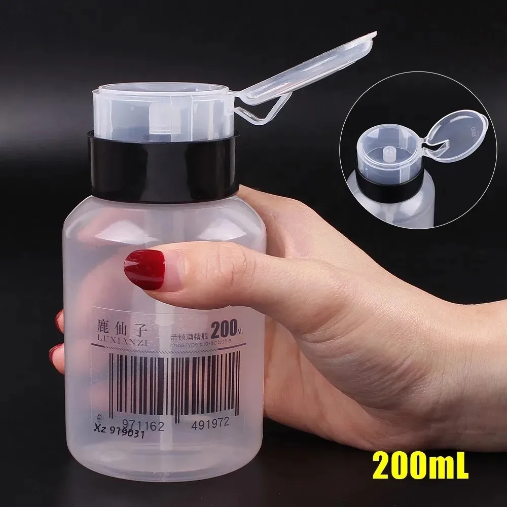LUXIANZI 200 ml Press-on Plastic Alcohol Fles Met Slot Opslag Cleaner Soldeerpasta Flux Druk Voor Telefoon PC tablet Reparatie