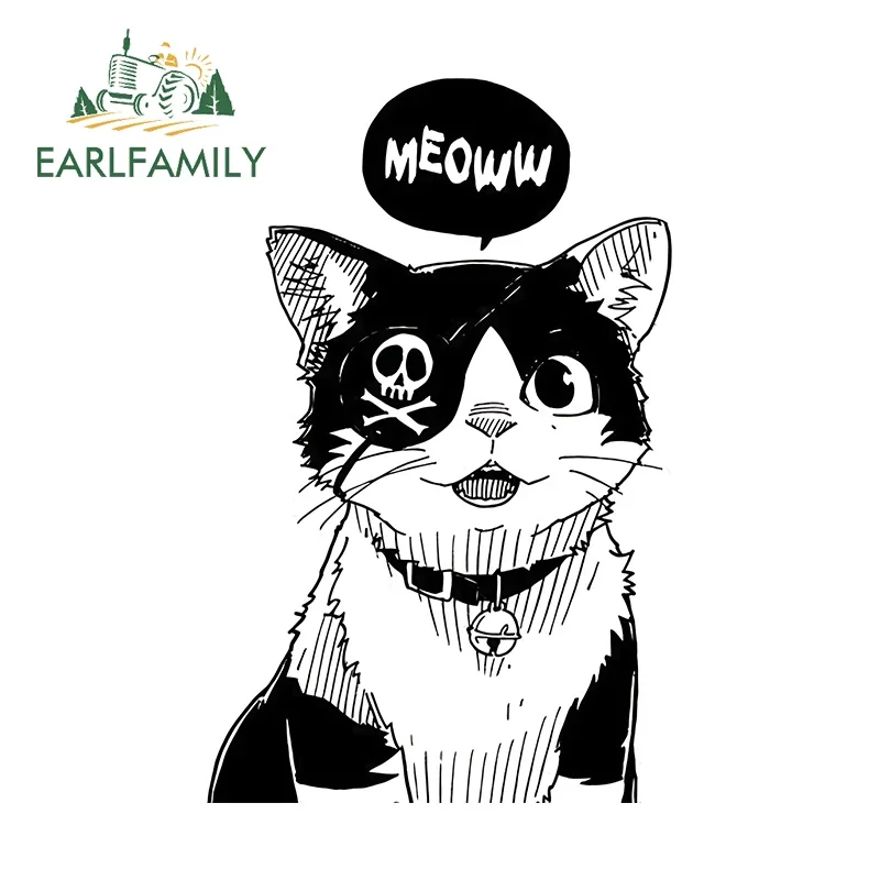 EARLFAMILY 13cm X 8.4cm for Cat meme Car Stickers Graffiti Personality Decals Car Door Protector Waterproof Windows Decor