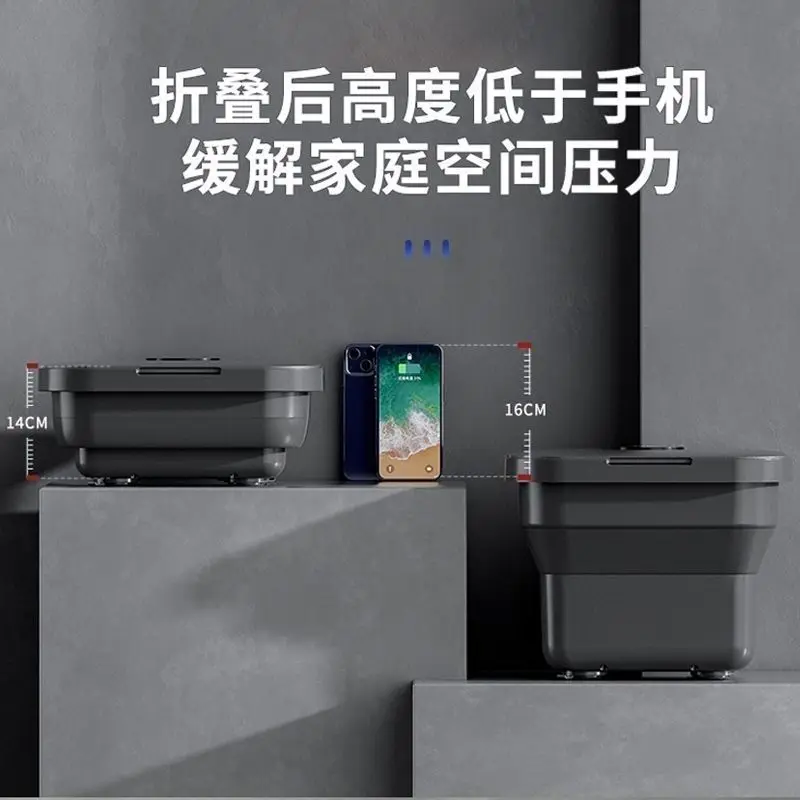 Secchio elettrico pieghevole per ammollo dei piedi: uso domestico con riscaldamento a temperatura costante e massaggio automatico