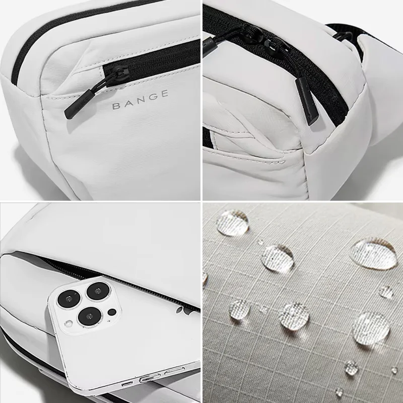 Bolsa de Peito Antifurto Impermeável BANGE com Múltiplos Modos de Transporte, Bolsa Transversal de Ombro para Viagem Masculina, Ideal para Esportes ao Ar Livre, Compatível com Tablets de 7.9''