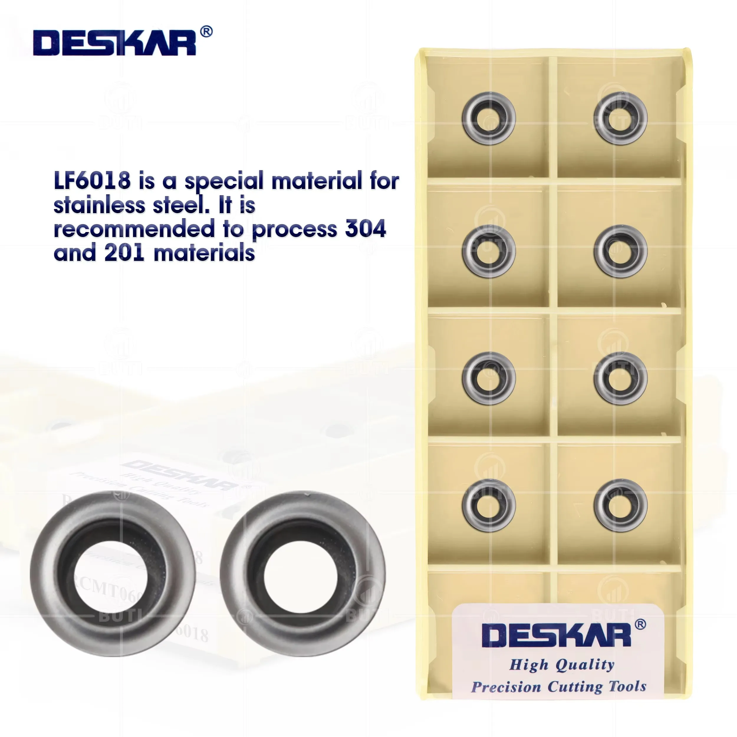 

DESKAR 100% оригинал RCMT0602MO LF6018 Токарный станок с ЧПУ Дуговая фреза Токарный инструмент Твердосплавная концевая фреза для обработки нержавеющей стали