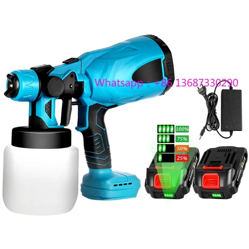 

Беспроводной портативный электрический пистолет-распылитель высокого давления p-l-astic 6 месяцев 32000 минут, распылитель 800 миллиilitров 550 Вт