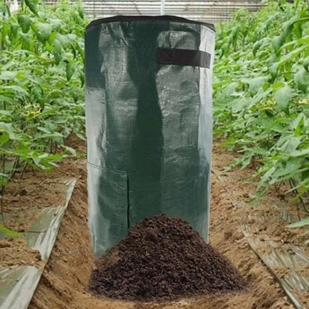 Wear Resist Compost Bin Bag Sealed Zippered Lid Yard Garbage Bag with Handles Reusable Leaf Lawn Bags Garden Yard
