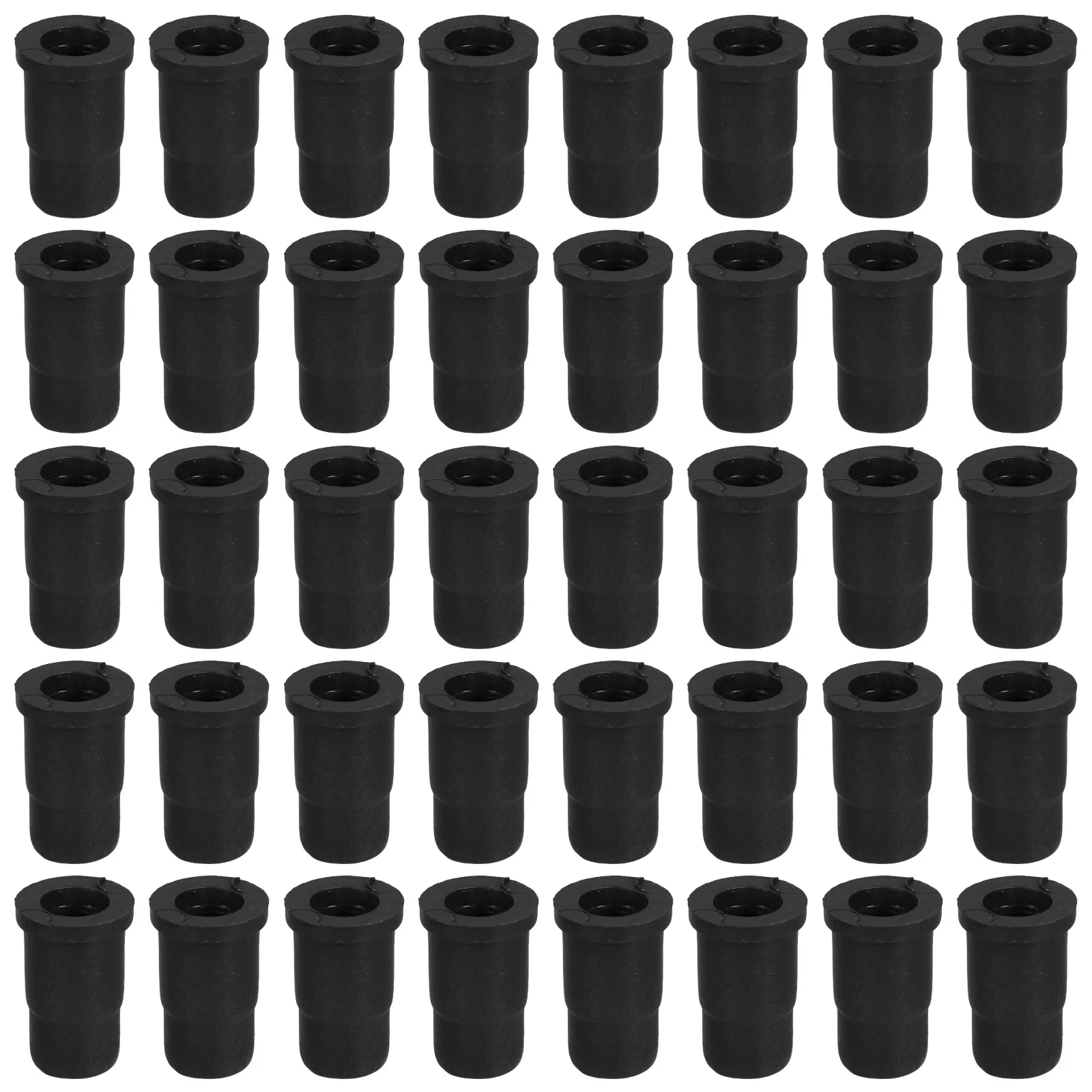 

50 Pcs Black Wheel Castor Rubber Sleeve Socket Caps Caster Cover Lid Pole Rod Protector Plastic Office Chair Insert