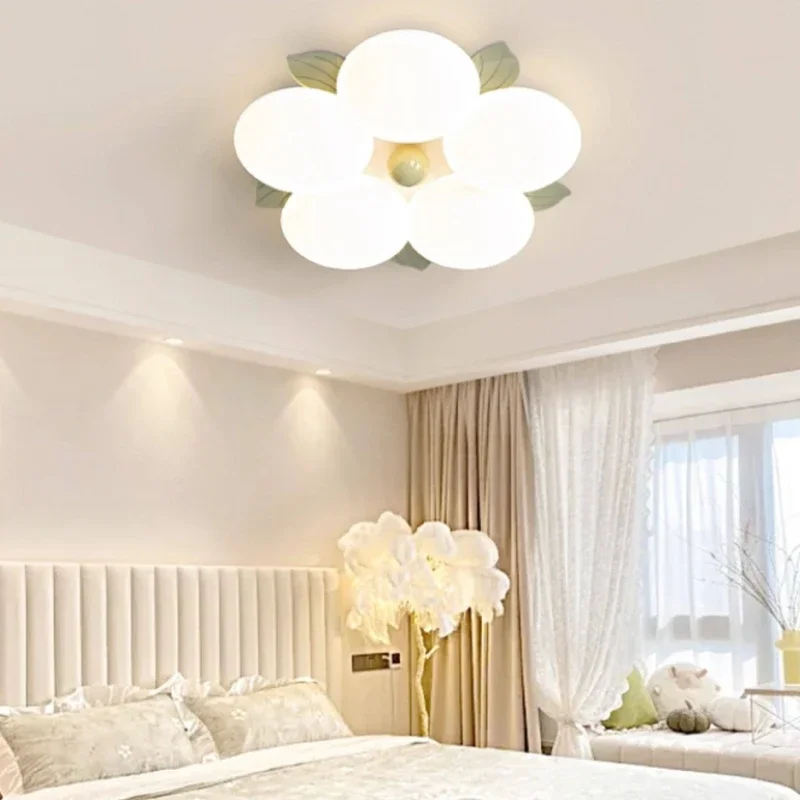 Bedroom Ceiling Light  Petal Light Creamy Style Modern Minimalist Home Décor High Brightness Eye-protecting Ceiling Light