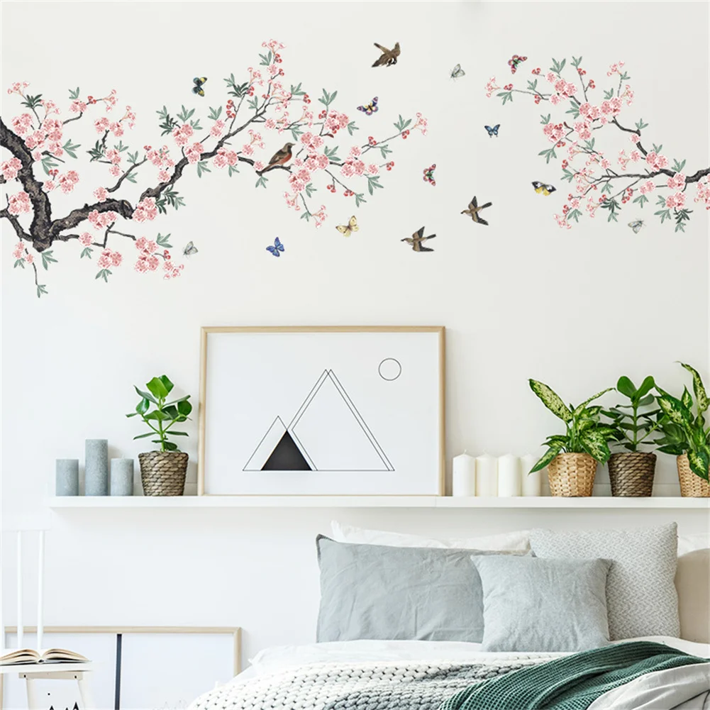 Bedroom Wall Stickers Branch Bird Stickers Bedroom Living Room High Quality No Peelable Vinyl Vinyl  Bedroom Wall