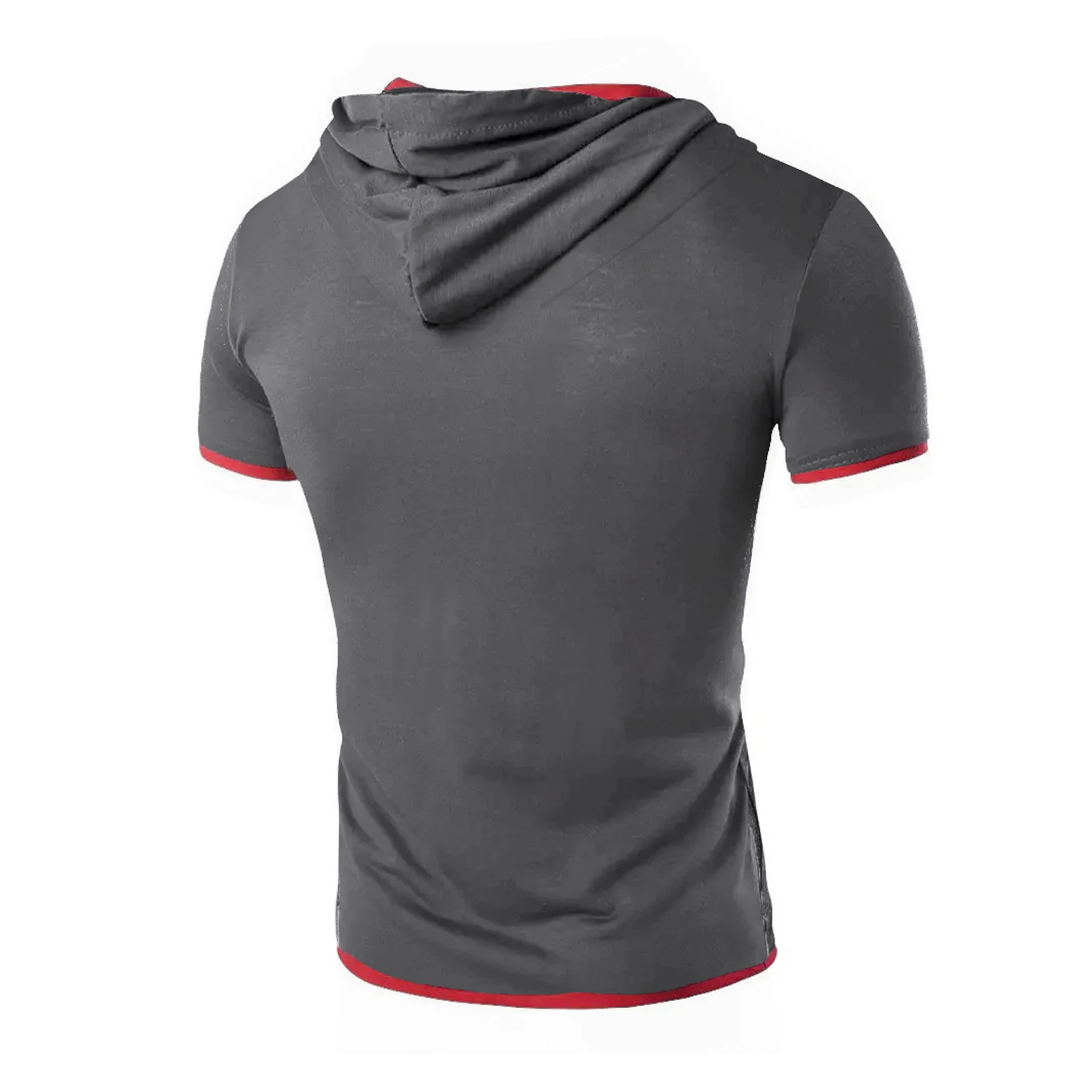 Euro Size Men\'s T Shirt 2024 Summer Slim Fitness Hooded Short-Sleeved Tees Male Camisa Masculina T-Shirt Slim Tshirt Homme