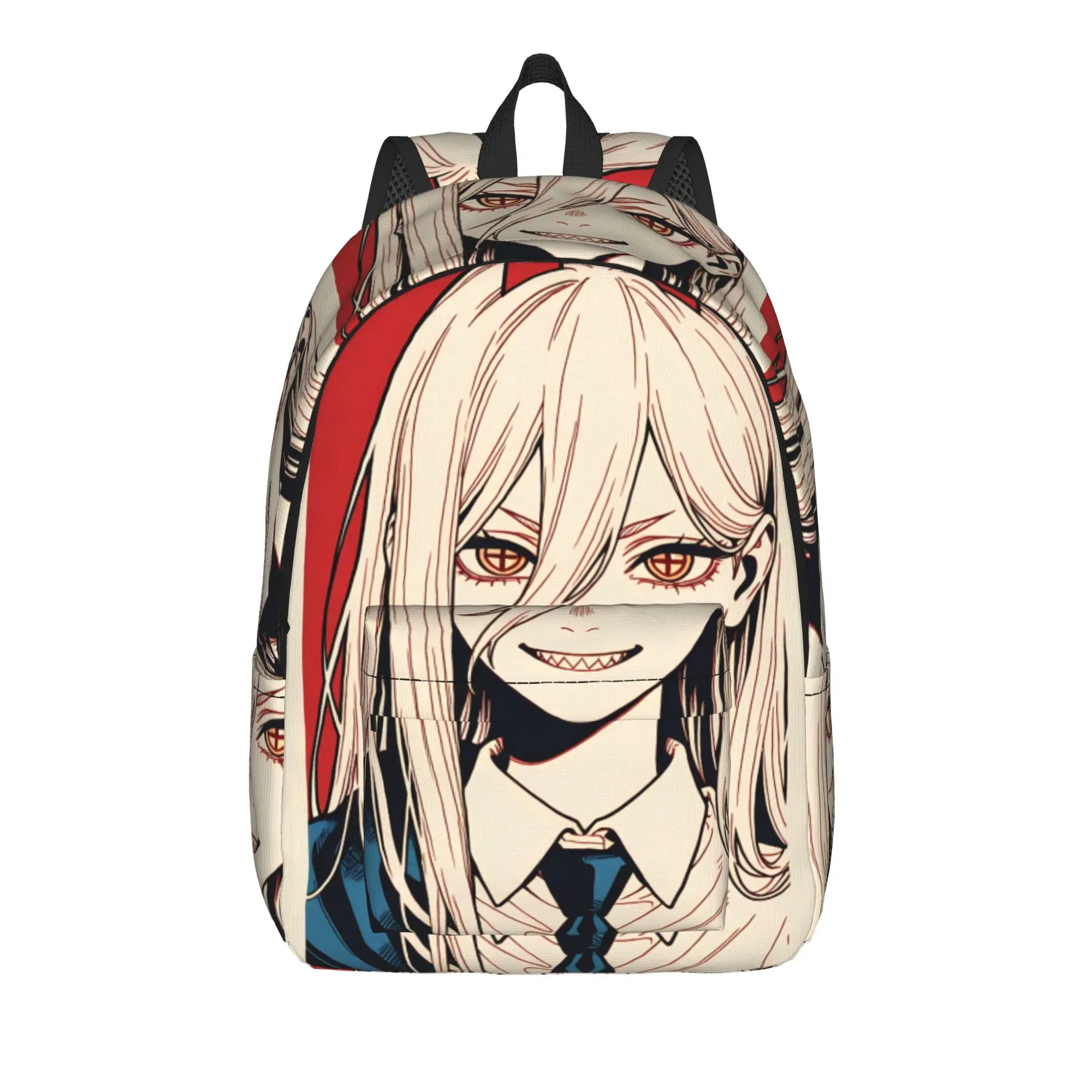 Power confident manga Backpack Chainsaws Mans Sport Backpacks Unisex Colorful Pattern High School Bags Style Rucksack