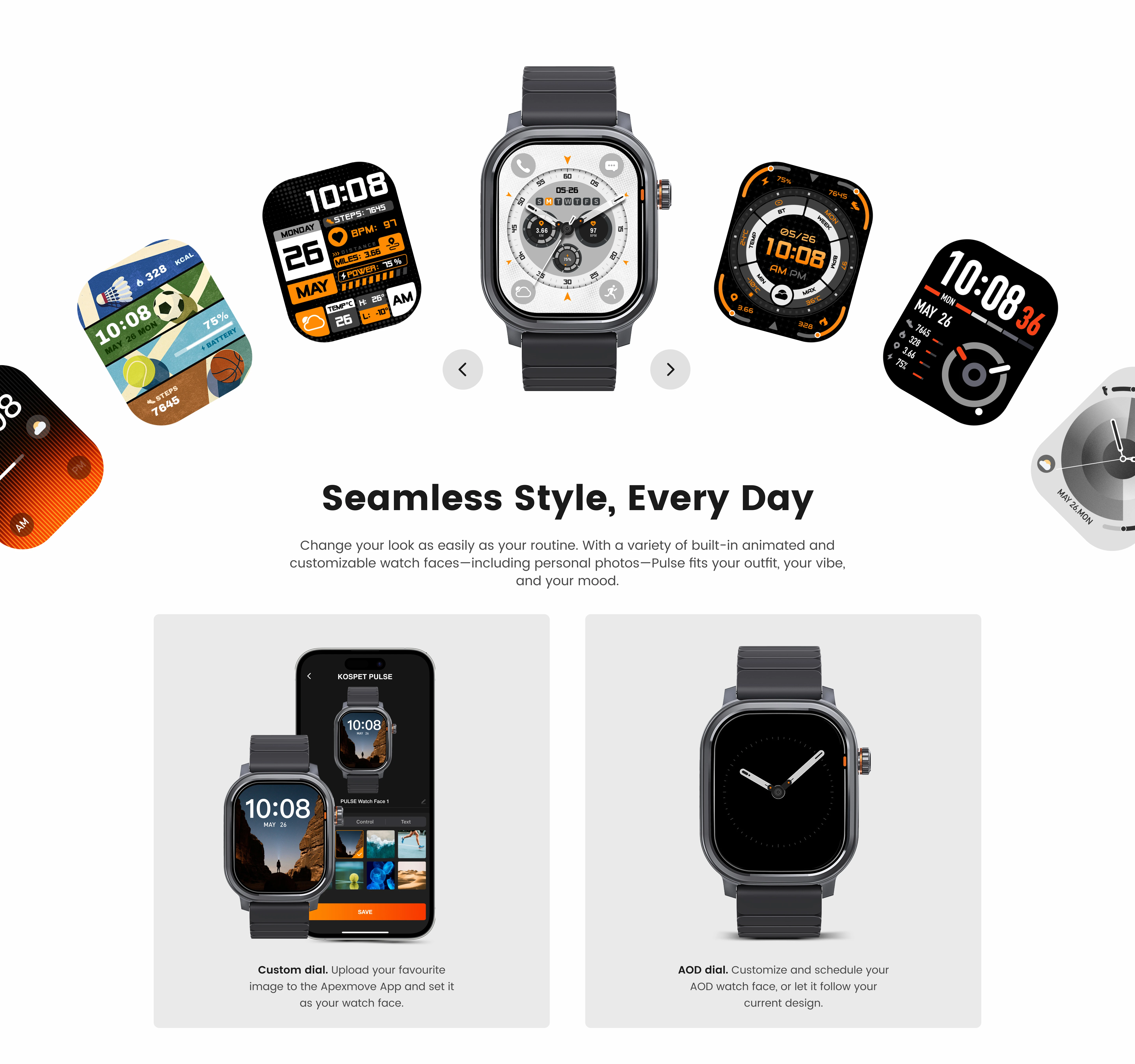2025 KOSPET PULSE Herren- und Damen-Smartwatch, IP68, wasserdicht, BT-Anruf, 180 Freestyle-Trainingsmodi, genaue Gesundheits-Fitnessüberwachung – Detail 14
