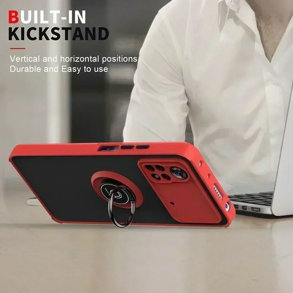 Funda de teléfono magnética a prueba de golpes para Xiaomi Poco X4 F5 Pro X5 5G X3 NFC M3 M4 Pro 4G F4 GT, funda con soporte para Poco F5 X5 Pro