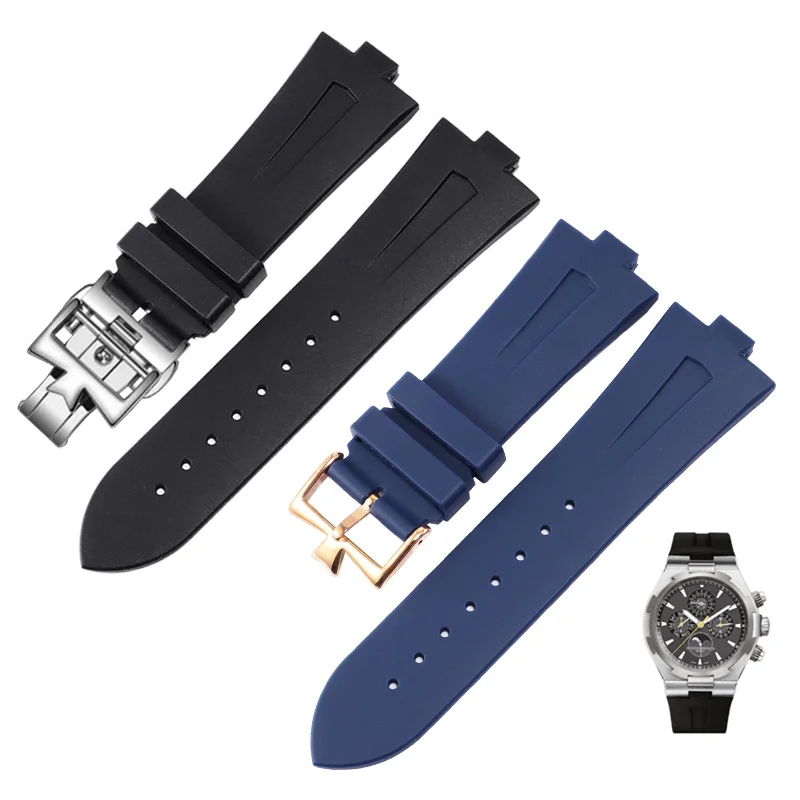 Blue Soft Rubber Watchband Suitable For VC/47450/49150/47040 Appropriative Interface Man's Wrist Strap 25.8mm