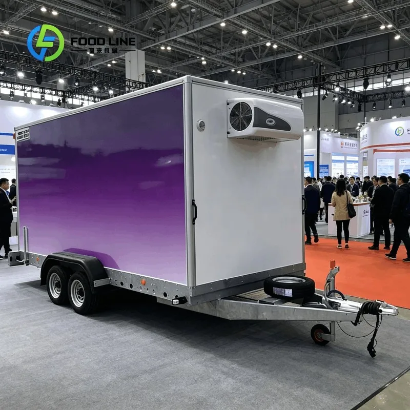 Customized Mobile Refrigeration Trailer With Single Axle And Polyurethane Insulation For Beverage Transport Bulk Order Discount