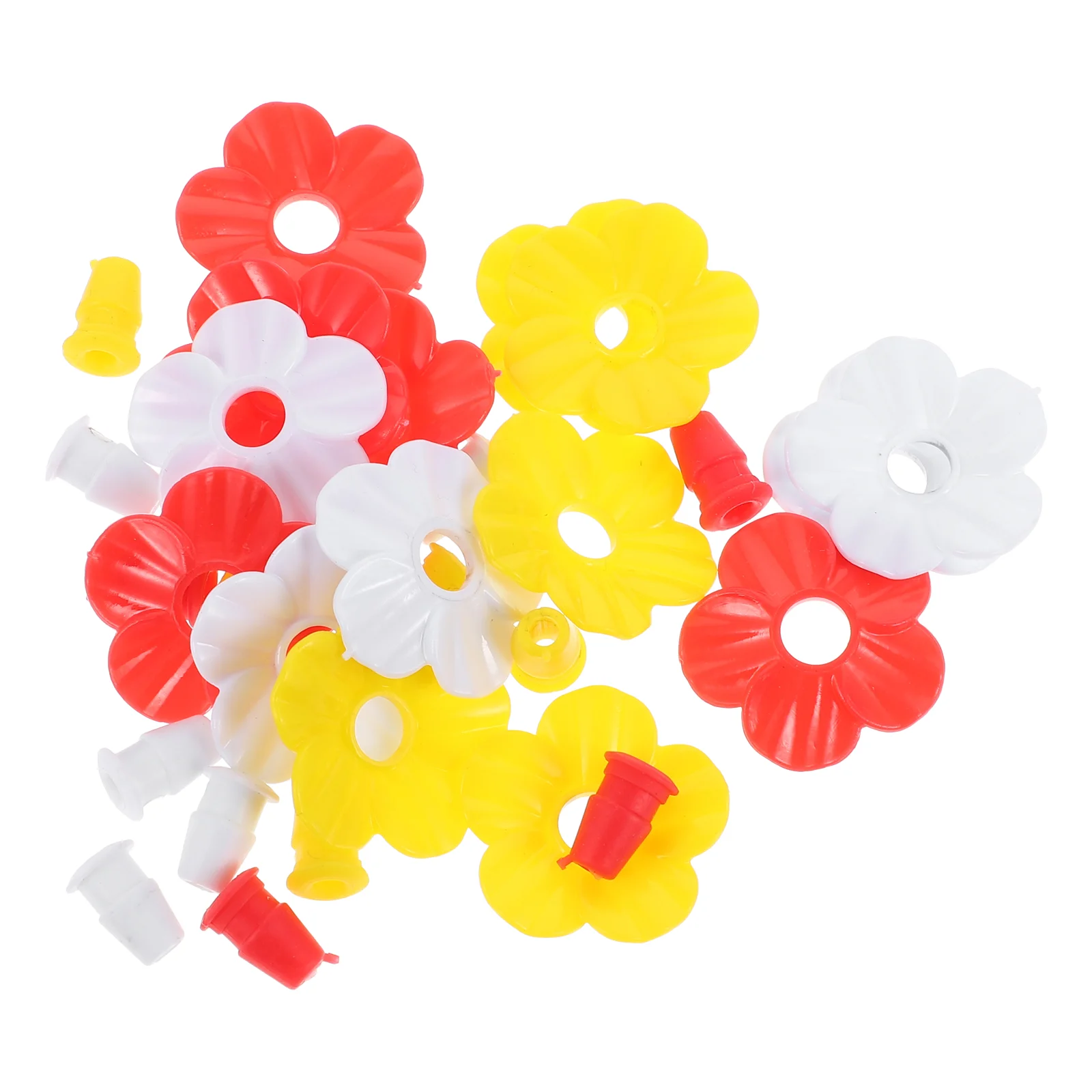 

15 Pcs Hummingbird Feeding Flowers Hangers to Decorate Feeders for Outdoors Home Trough Exquisite Plastic Imitation Bee