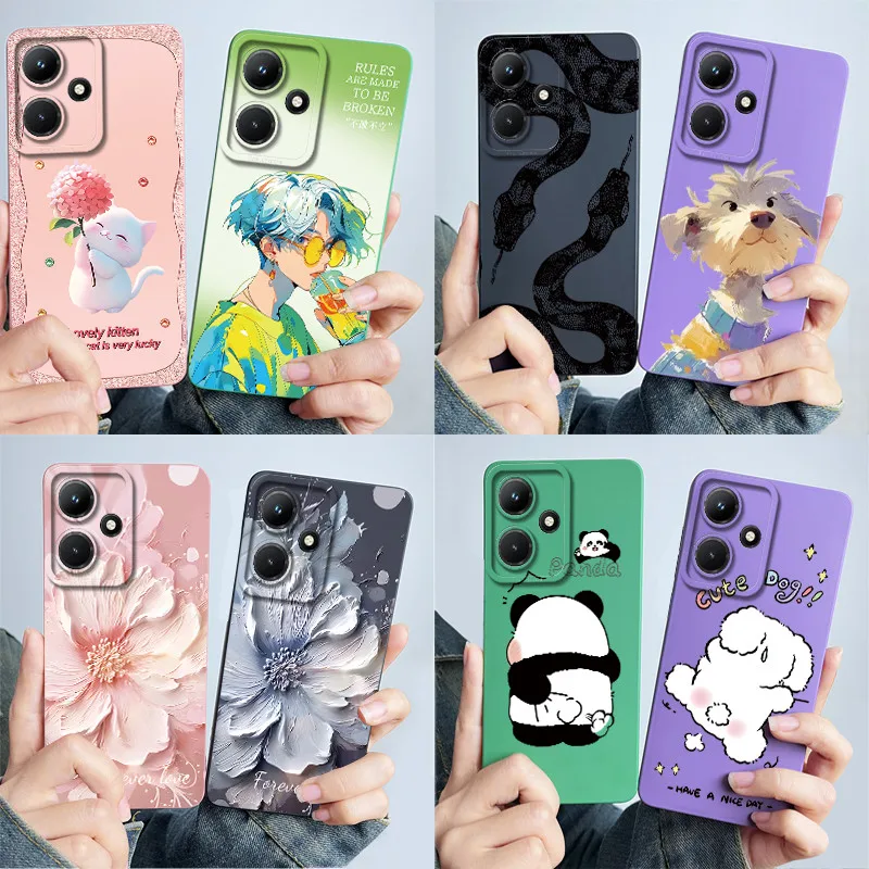 Para Infinix Hot 30 Play NFC X6835B X6835 Funda de teléfono Funda de silicona dulce carcasa pintada Funda de dibujos animados encantadora carcasa impresa Coque