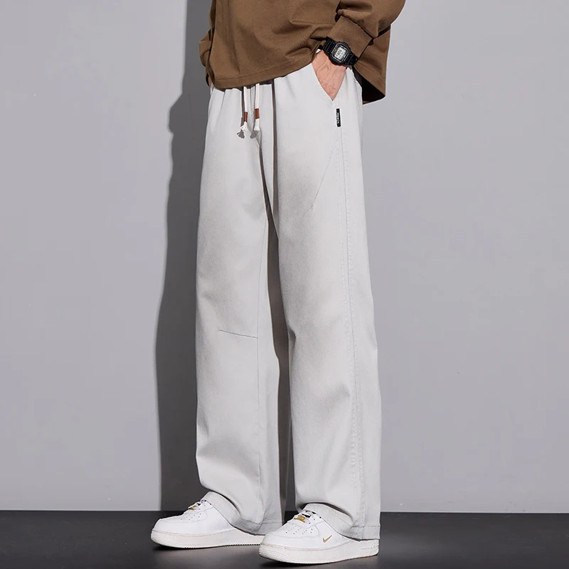 خمر الخريف الرجال سراويل تقليدية موضة واسعة فضفاضة مريحة مستقيم إسقاط مريحة الرباط Sweatpants الذكور السراويل #5