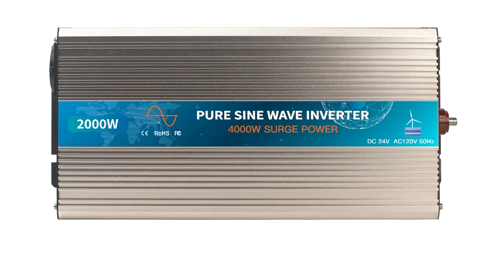 2000W Off Grid Tie Inverter Pure Sine Wave Inverter 3 Phase Wind Turbine Solar Inversor for 12V 24V Battery With Screen Switch