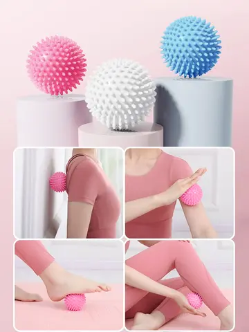 2/4개 가시 마사지 공 - 운동 및 발 관리를 위한 건강 및 휴식 마사지 도구 - 발, 등, 손에 적합