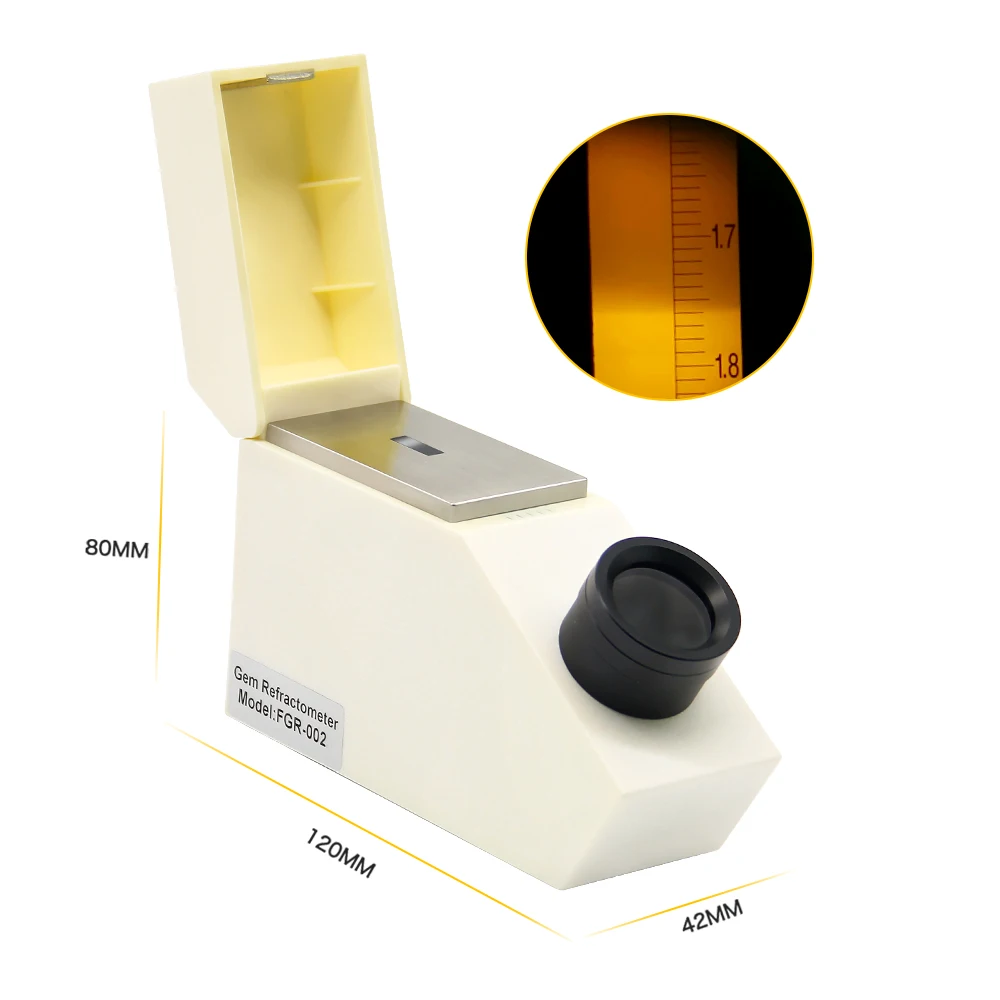Professional Refractive Index for Jewelry and Gem With Testing Range of 1.35 - 1.85 With 0.02 ND Scale Division Refractometer