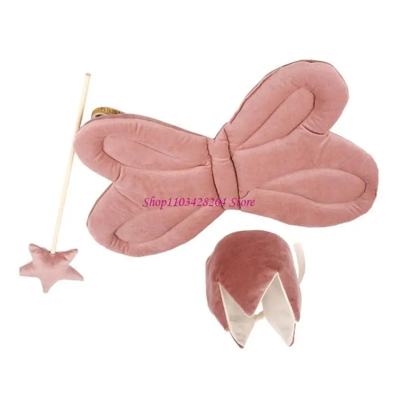 Kids' Girls Tale Dress Up Feature Star Wand and Wing with Cosplay Crown for Photography and Celebrations