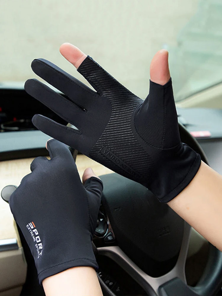 AliExpress NONE Ice Silk Halffinger Cycling Anti Slip Gloves for Men and Women Summer Outdoor Sports Fitness Driving Fishing Highelastic