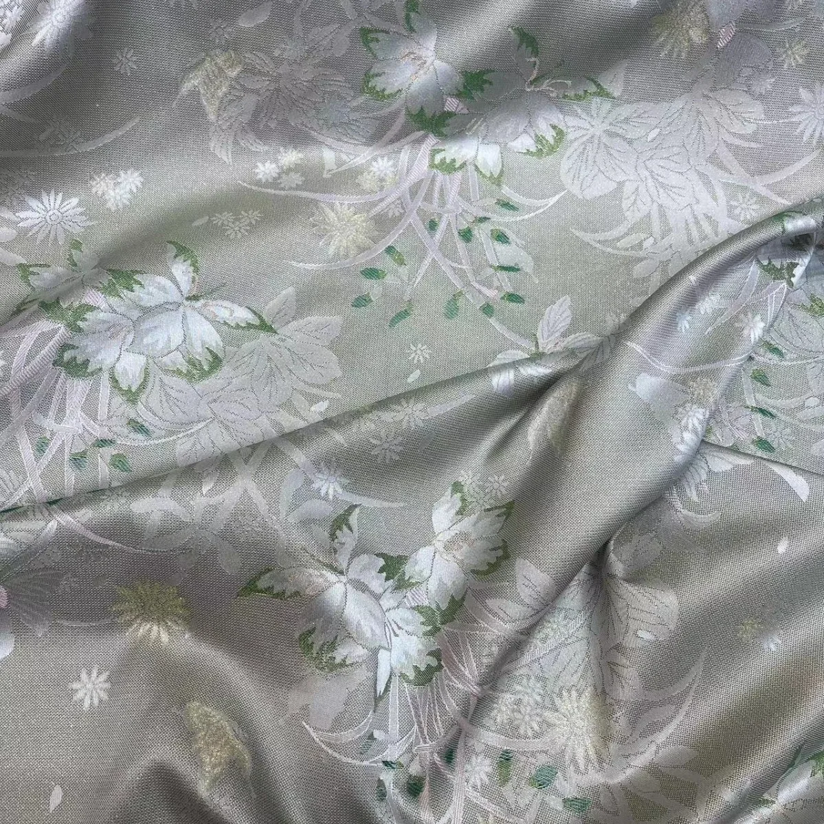 Spring Yarn-Dyed Flower Luo 100 Silk 140 Door Width 28momme New Chinese Style Four Warp Twisted Coat Bed Cover Cloth Fabric