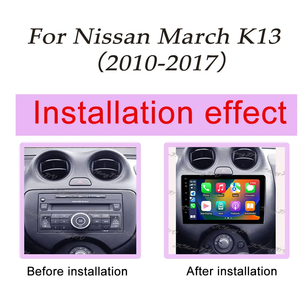 Autoradio QLED Screen for Nissan March K13 2010 - 2017 CarPlay Car Radio Video Multimedia Player GPS Navigation DSP Stereo WIFI