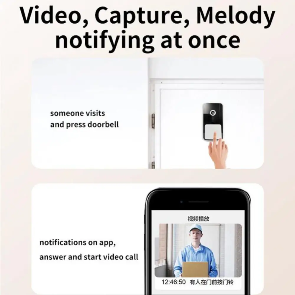 Smart Deurbel Wifi Draadloze Call Twee-Weg Intercom Camera Telefoon Remote Video Home Beveiliging Nachtzicht Bel Camera