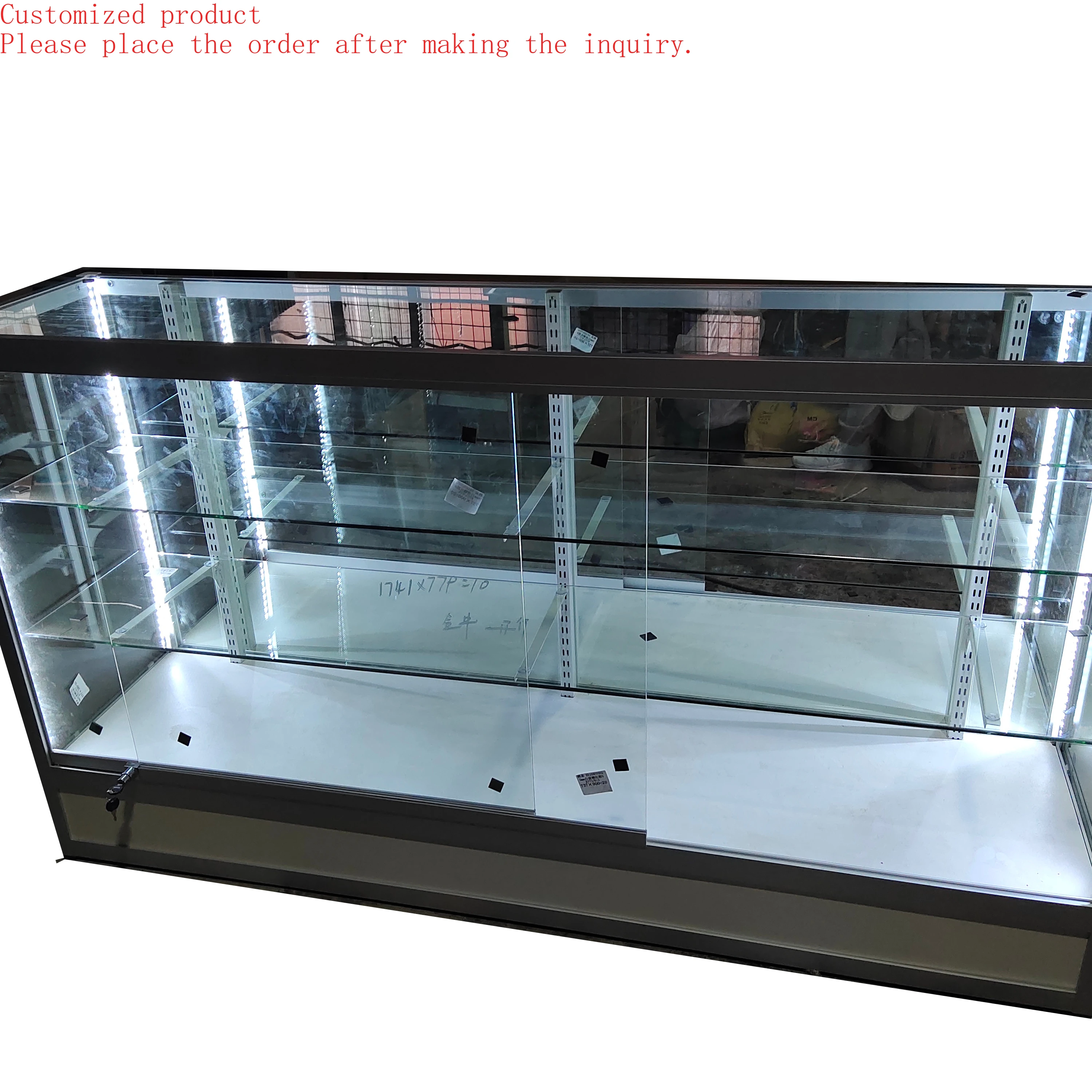 

Custom.Glass Showcases Display Smoke Shop Smoke Shop Display Table with Base and Light