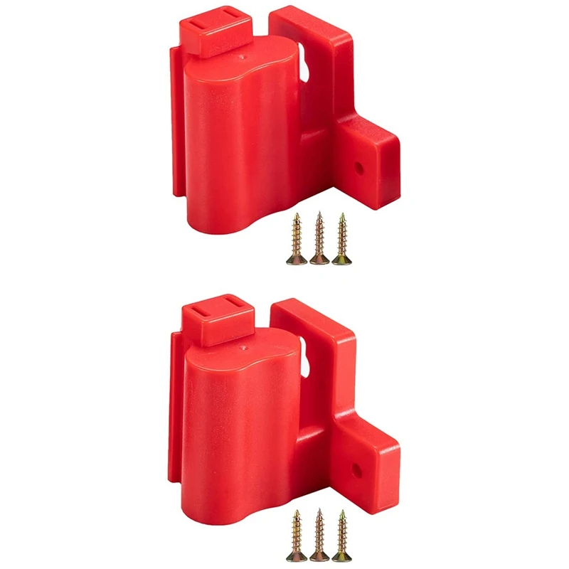 2 Packs Gereedschap Boor Mount Houder, fit Voor M12 12V Gereedschaphouder Dock Hanger Met 6 Schroeven (Rood)