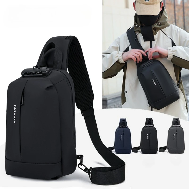 Anti Theft Password Sling Chest Crossbody Bag Adjustable Strap Travel Sports Outdoor Daily Portable Storage Shoulder Bag