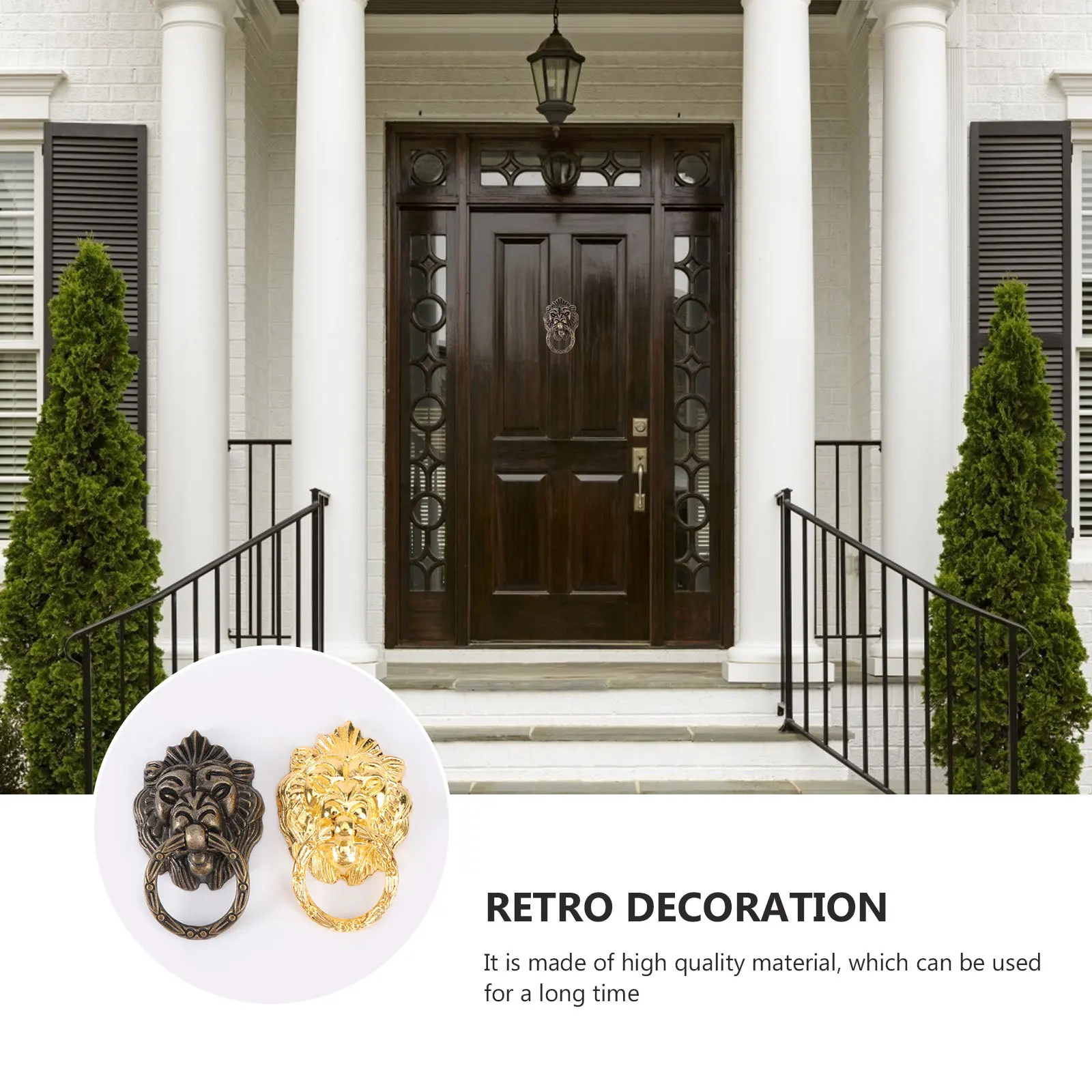 

4Pcs Single Hole Lion Head Drawer Handle Excellent Workmanship Easy to Use for Cabinets Desks Wardrobes Furniture