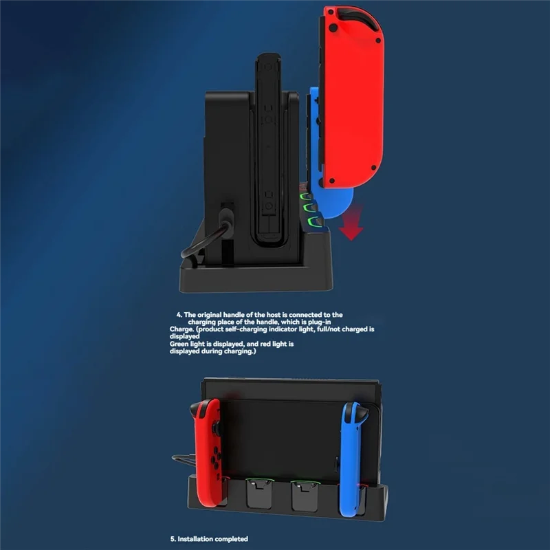 Для Nintendo Switch контроллер зарядное устройство док-станция держатель станции 4в1 для Switch/OLED игровая поддержка док-станции для зарядки