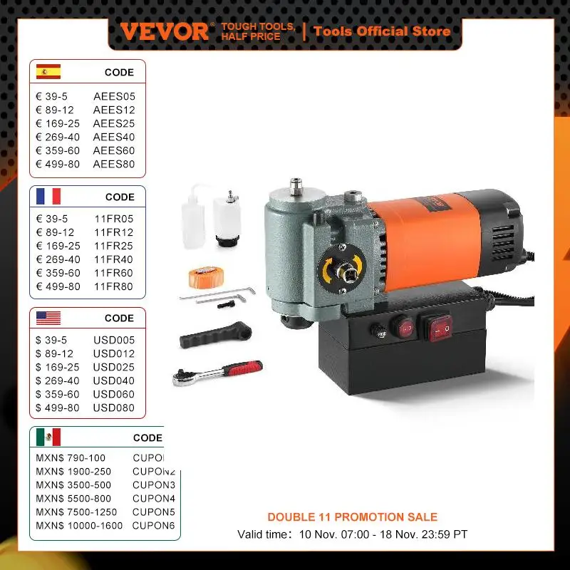 VEVOR Magnetic Drill Press 1300W Low Profile Mag Drill Light Weight Portable Mag Drilling Machine with Cooling Device