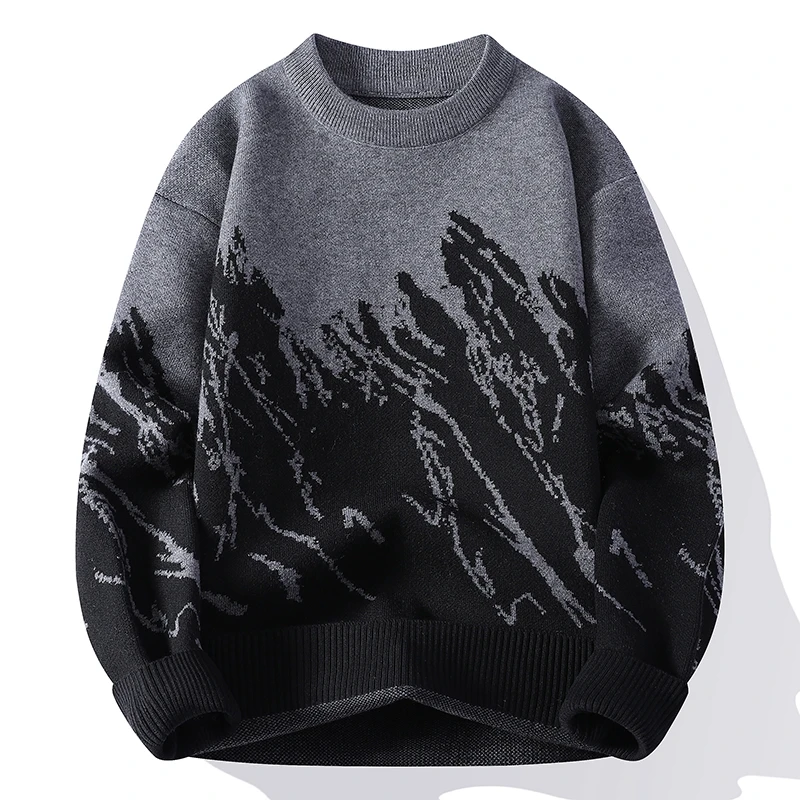 

Мужской свитер с круглым вырезом в стиле ретро, утолщенный, осенне-зимний, новый, высококачественный трикотаж