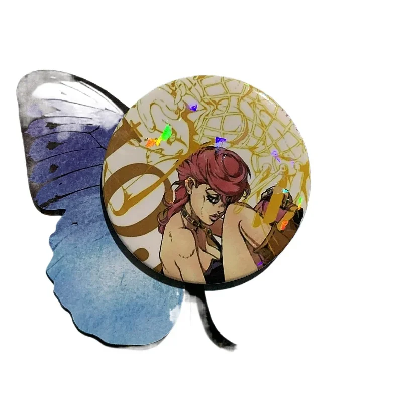 Anime Bizarre Adventure Brooch Cosplay Giorno Giovanna Bruno Buccellati Badges Round Brooch Pins Collection For Children Gift