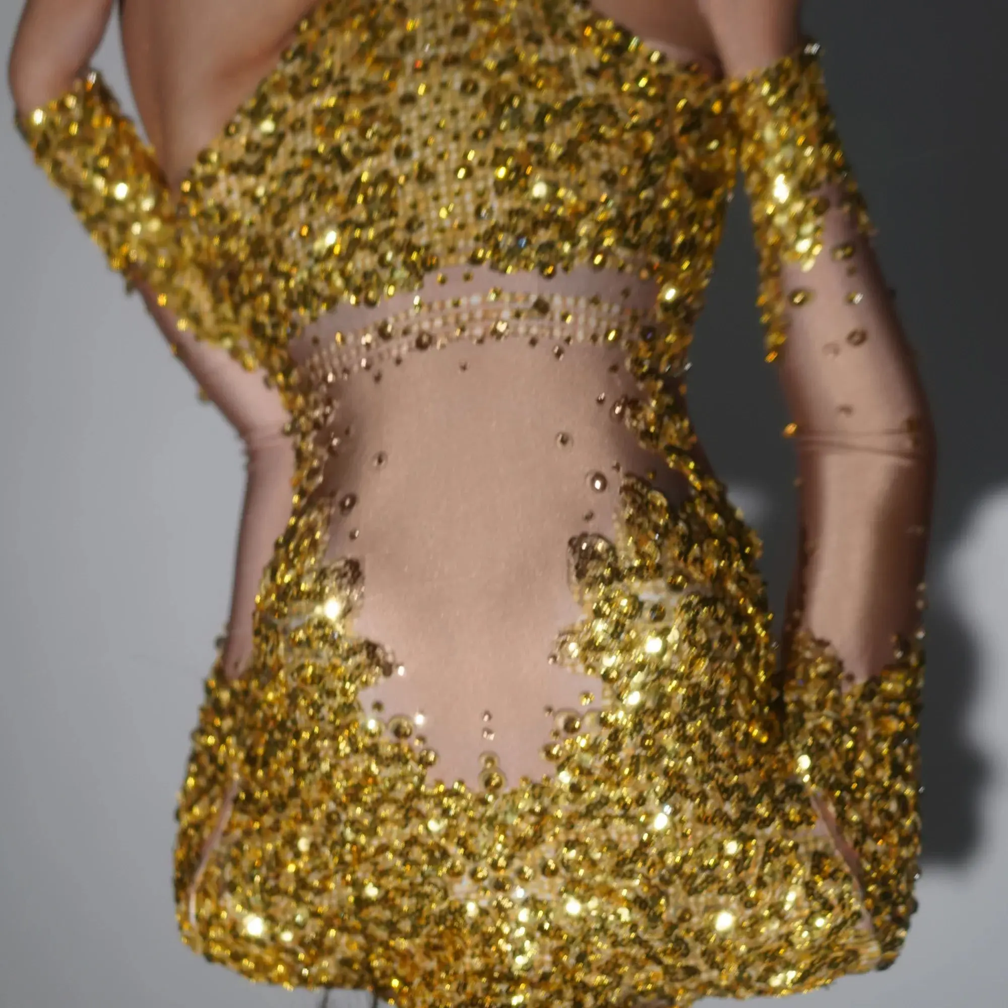 Showgirl Tänzerin Event Outfit Strass Pailletten Body Frauen Geburtstag Party Nachtclub Tänzerin Bühnenkostüm
