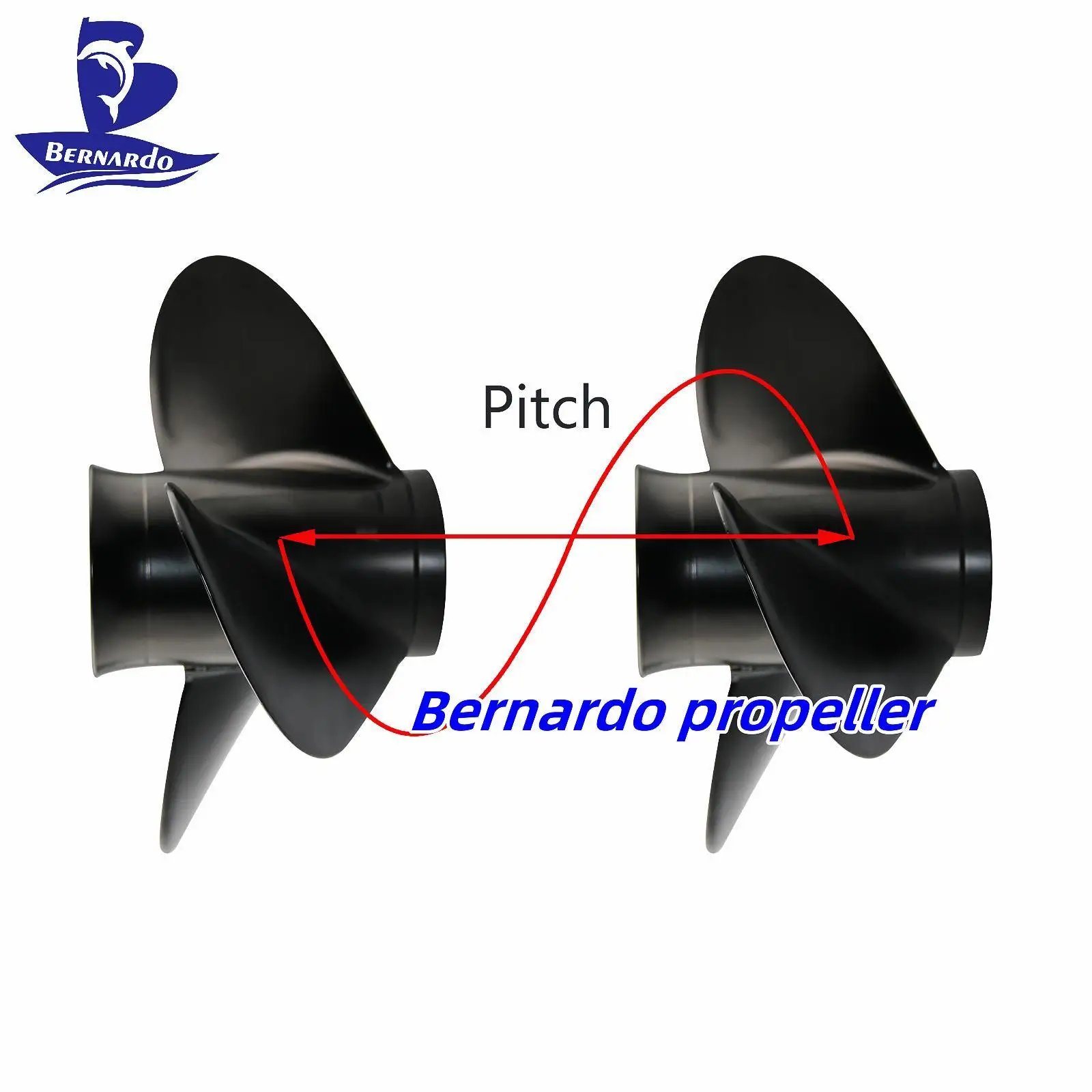 Bernardo Boat Propeller Fit Suzuki 11 3/8X14 Outboard Engines 35 40 50 55 60 65HP Motor Aluminum Screw 3 Blades 13 Tooth Spline