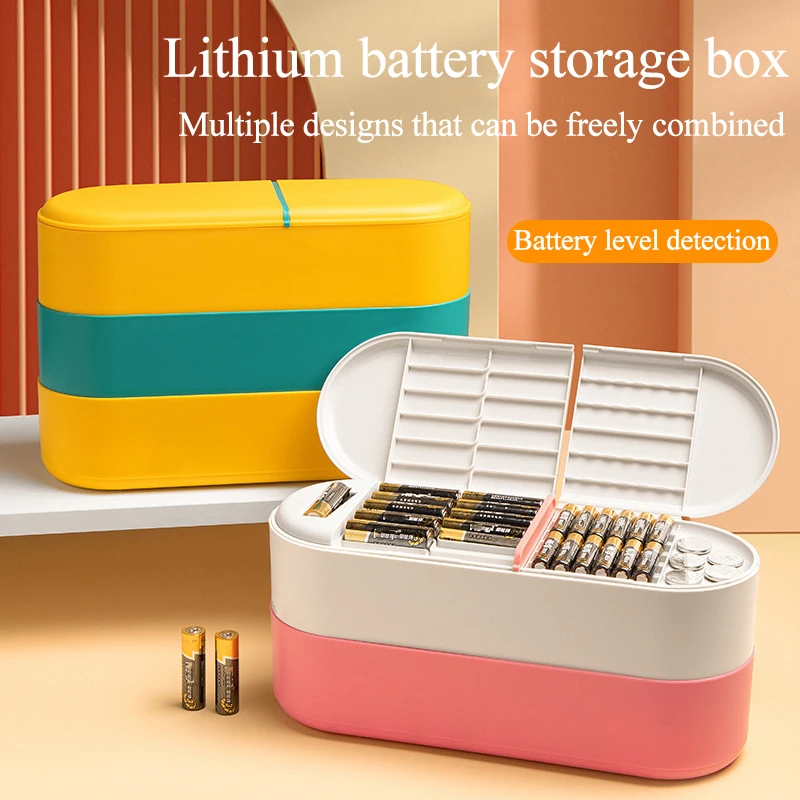 AA&AAA Battery Button Battery Storage Box Data Cable Charger Toys Storage Combination Box Battery Level Detection Instrument
