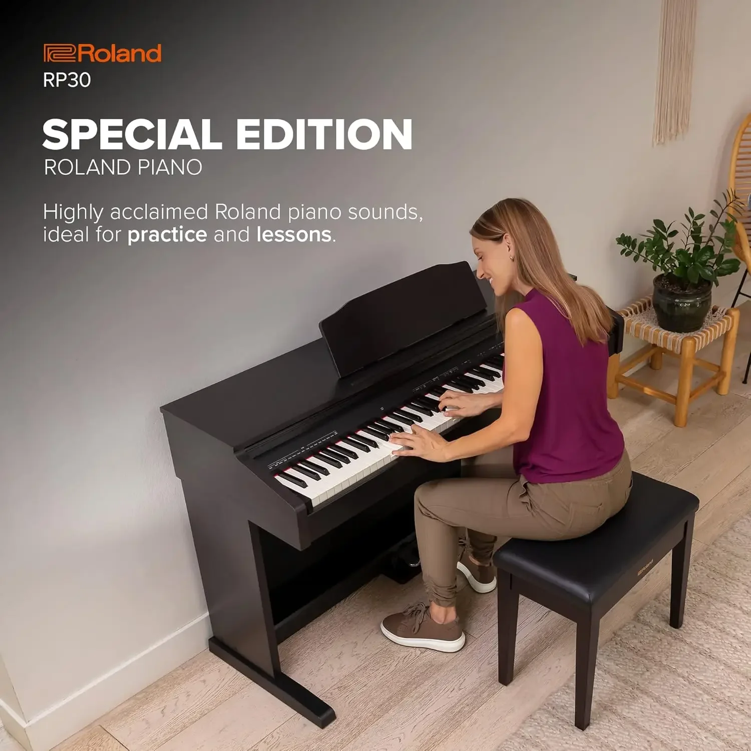 

RP30 Digital Special Edition Piano with Superior Sound in a Stylish Upright Cabinet 15 Onboard Tones