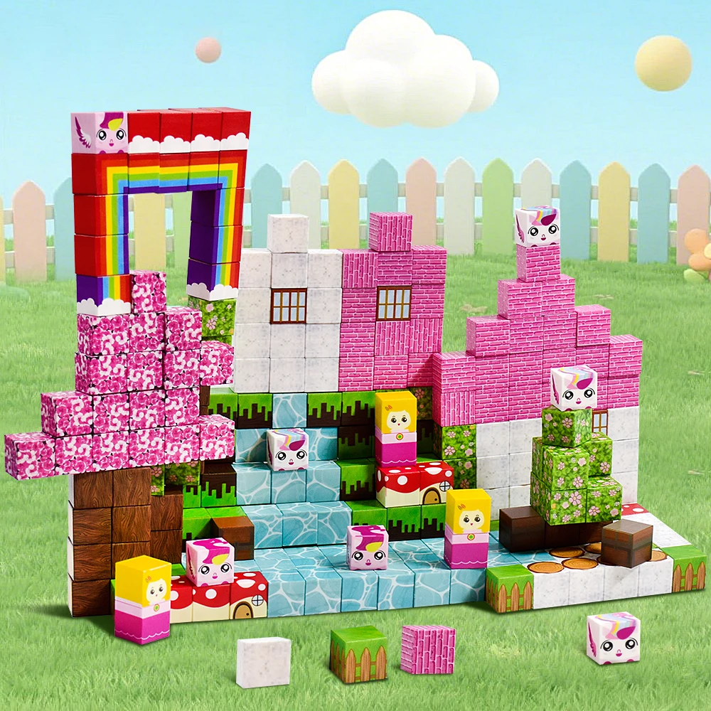 

Magnetic Blocks-Magnetic Building Blocks,STEM Educational Magnet Toy Magnet Cubes Toys Stacking Learning Toys for Boys Girls
