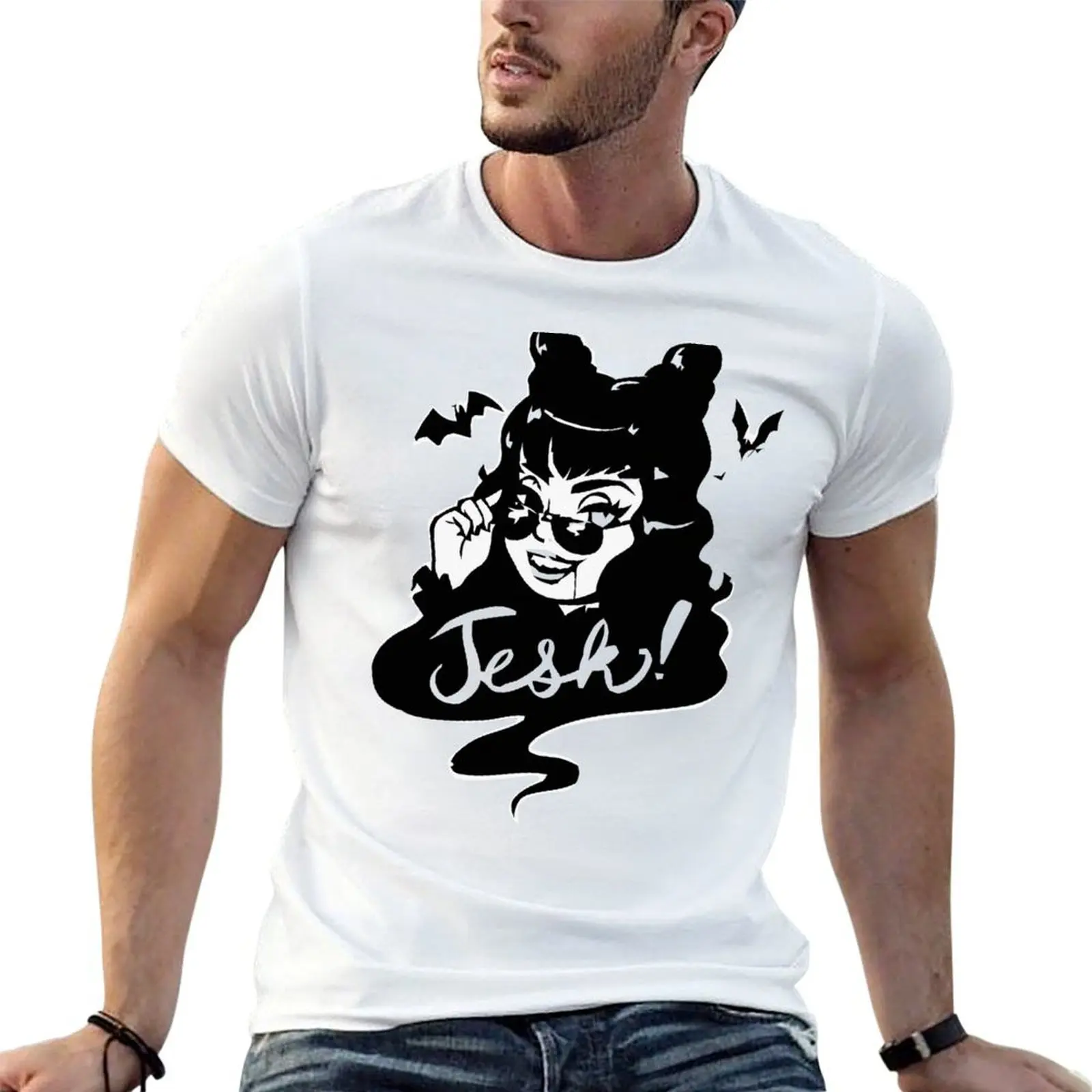 jesk! T-Shirt topping oversize t-shirts man mens workout shirts