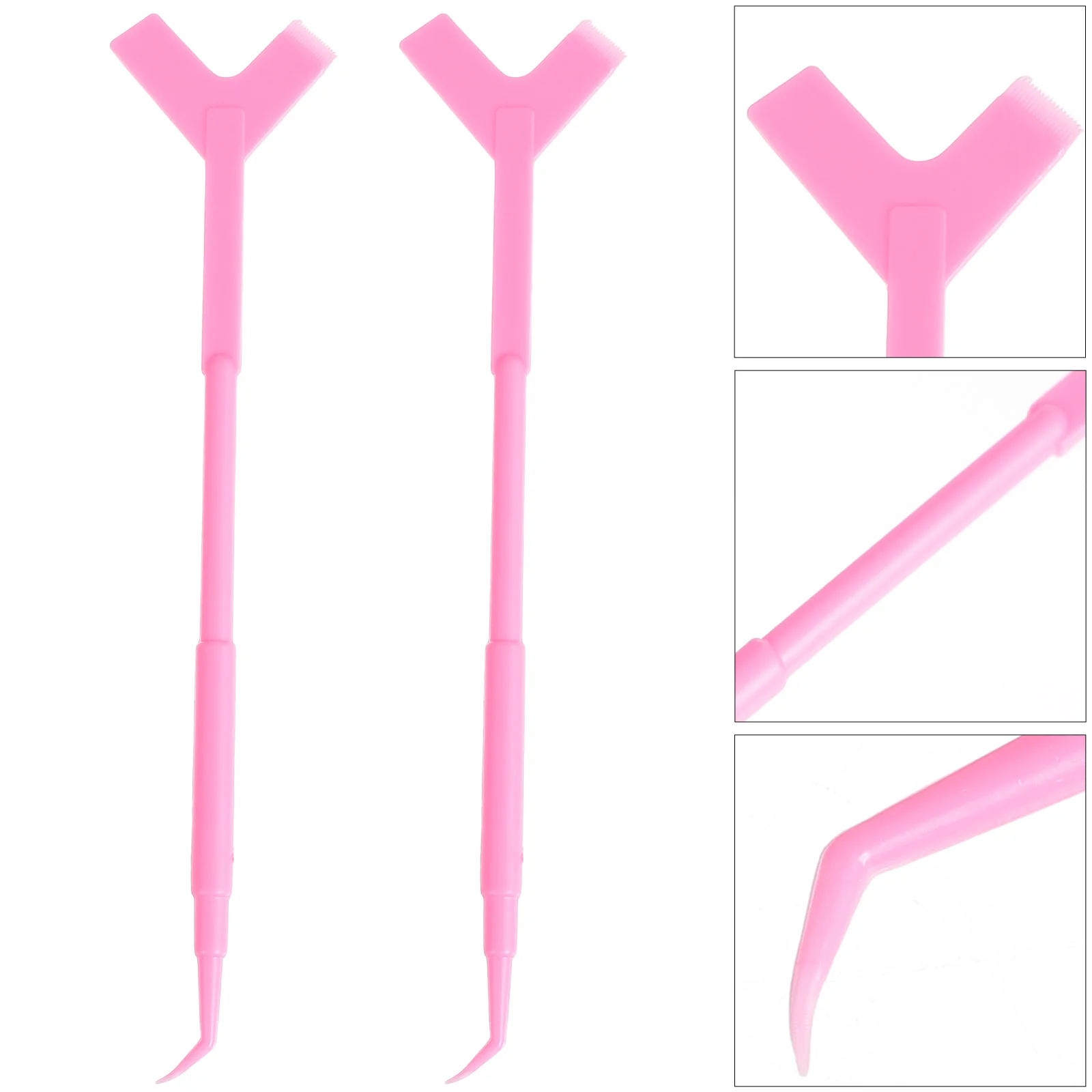 10 Pcs False Eyelash Y-shaped Brush Lift Tool Lengthening Mascara Perm Separator Comb Pv Material Hair Crimper