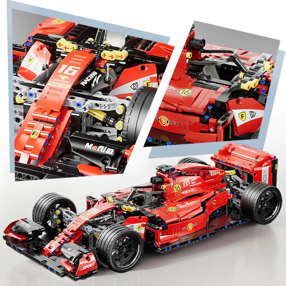 

1:10 MOC Formula Sports Car Building Blocks Racing Track City Car Puzzle Bricks Assembly Group Boys and Girls Birthday Gift Toys