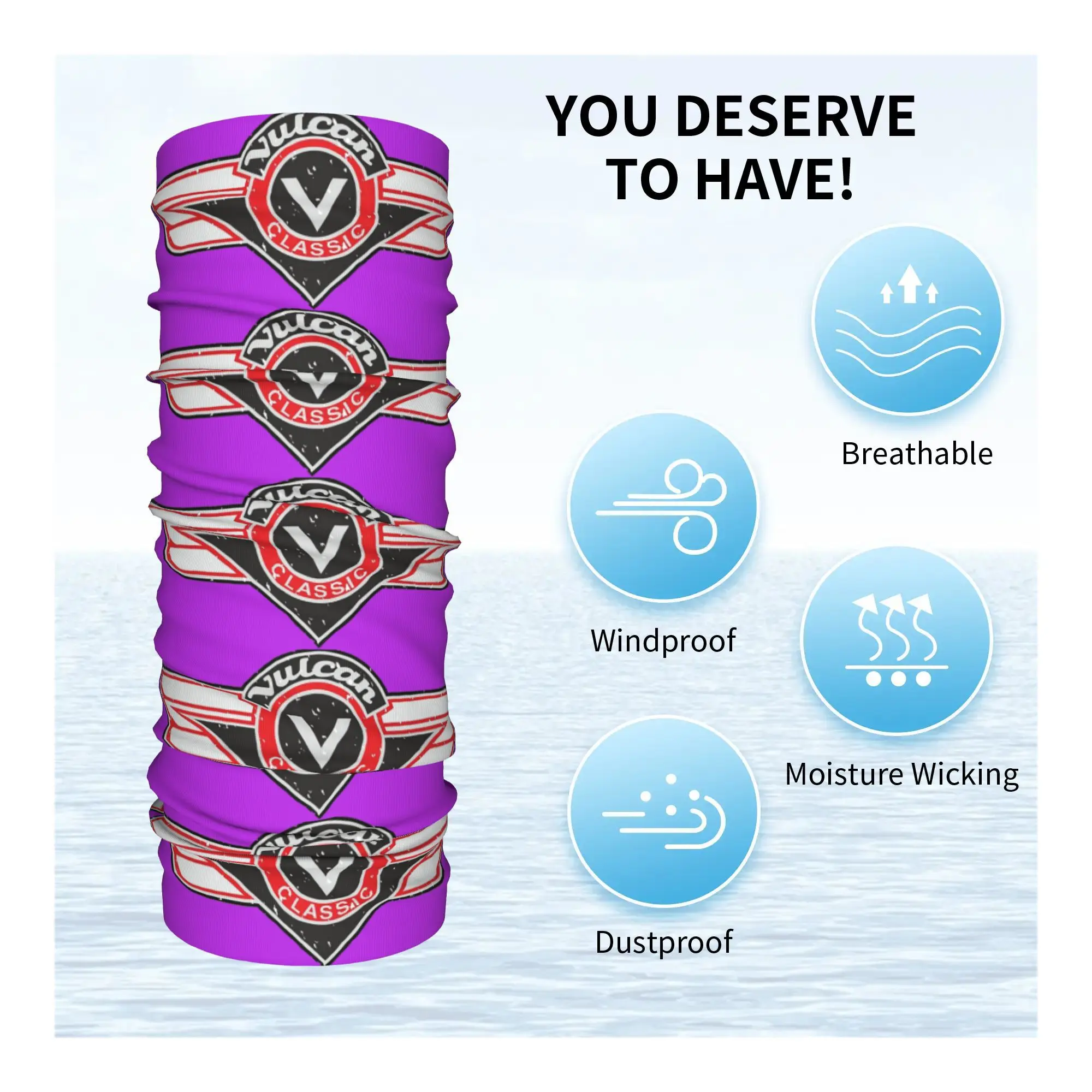 فولكان VN دراجة نارية كلاسي يرتديها باندانا غطاء الرقبة المطبوعة الوجه وشاح دافئ بالاكلافا المشي لمسافات طويلة الصيد للجنسين الكبار يندبروف